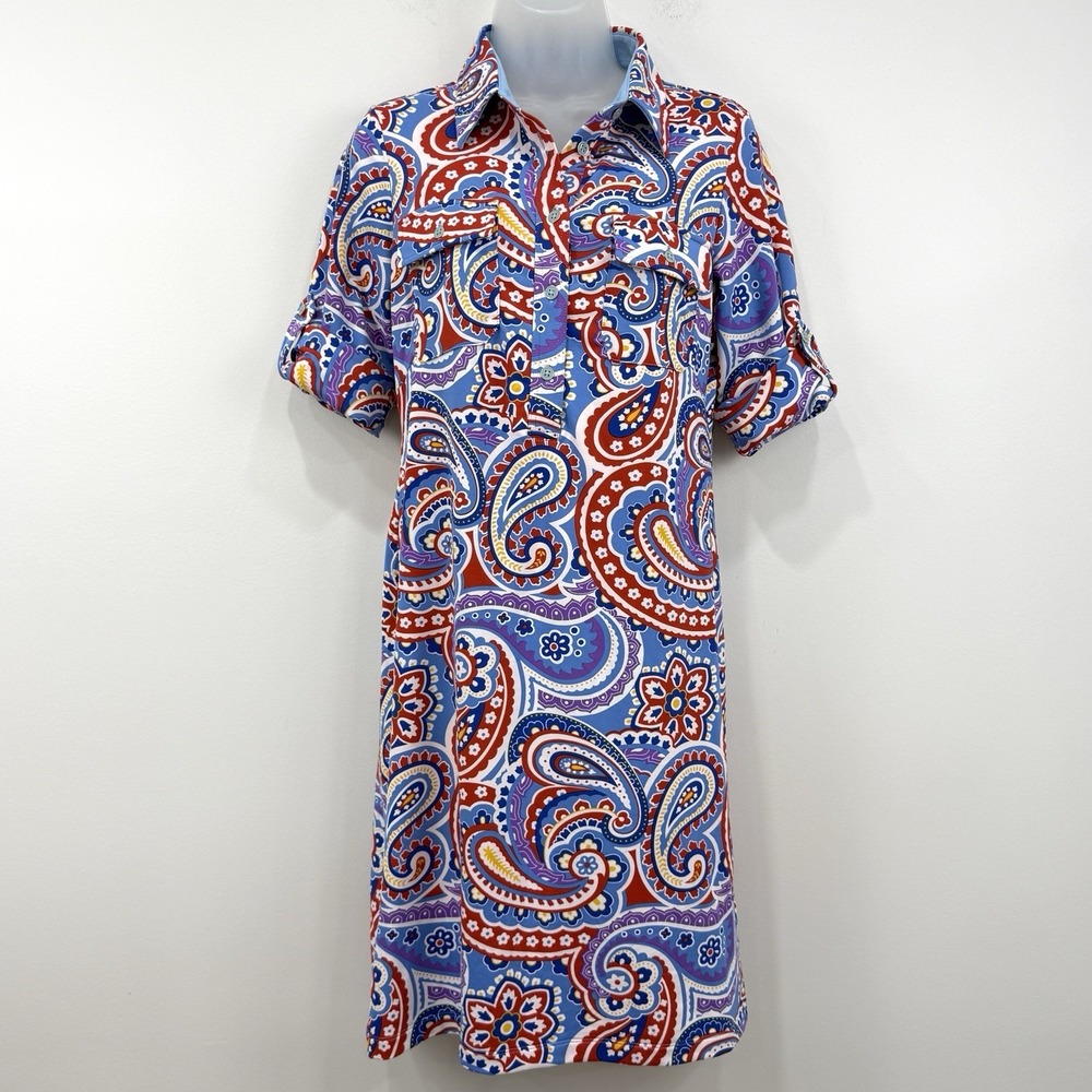 Peter Millar Element Wicking Dress S Paisley UPF 50+ Golf Outdoors Preppy
